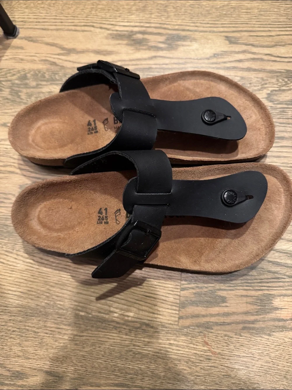 Birkenstock Black Suede Footbed Sandals